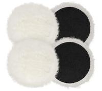 Lot de 4 embouts de polissage compatibles avec ponceuse excentrique Bosch, BESPOTCL 4 pièces de 125 mm en laine d'agneau, tampons de polissage pour ponceuse excentrique avec pour voiture, phares de