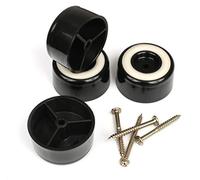 Lot de 4 embouts de protection pour pieds de meuble - 25 mm de haut - Caoutchouc anti-dérapant - Embouts de remplacement avec vis - Plastique noir - Slipstick CB511