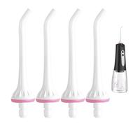 Lot de 4 embouts de rechange pour hydropulseur - Compatible avec Hangsun/Waterpik/Nicwell/COSLUS/Mospro/Zerhunt - Buses à jet d'irrigateur buccal pour un nettoyage efficace (blanc)