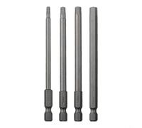 Lot de 4 embouts de tournevis à tige hexagonale de 100 mm, forets magnétiques en alliage d'acier pour vis Torx hexagonales cruciformes et à tête plate (D)