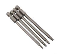 Lot de 4 embouts de tournevis à tige hexagonale de 6,35 mm, 100 mm, forets magnétiques en alliage d'acier pour vis Torx hexagonales cruciformes et à tête plate (C)