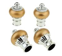 Lot de 4 embouts décoratifs pour tringle à rideaux - 28 mm de diamètre - Doré brillant - Style 1