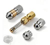 Lot de 4 embouts d'égout en spirale et rotative pour nettoyeur haute pression, adapté pour Kärcher Kränzle Nilfisk, acier inoxydable pour drains domestiques et garages