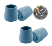 Lot de 4 embouts en caoutchouc pour cadres Zimmer de 28 mm - Embouts de rechange robustes pour canne, déambulateur, chaise de douche, cannes de marche, bouchons en caoutchouc sans outils (bleu)