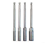 Lot de 4 embouts hexagonaux pour clé à douille 6-12 mm, douille d'extension de 150 mm, acier au chrome vanadium pour tournevis pneumatiques électriques, réparation automatique