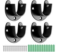 Lot de 4 Embouts Tringle Rideaux U 25mm Inox avec Vis Label