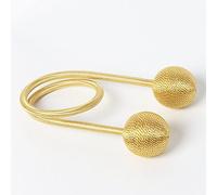 Lot de 4 Embrasses Magnétiques Bretelles de Rideau-Jaune doré Embrasses de Rideaux , Boucles pour Rideaux, Aimantee Attache Rideau pour Décoration de Bureau Maison Salon Chambre