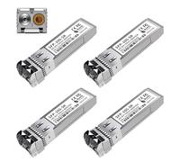 Lot de 4 émetteurs-récepteurs SFP+ 10 GBase-SR SFP+, module LC multimode SFP, 10 G 850 nm MMF jusqu'à 300 mètres, compatible avec Cisco SFP-10G-SR, Meraki MA-SFP-10GB-SR, Ubiquiti UF-MM-10G, Mikrotik,