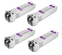 Lot de 4 émetteurs-récepteurs SFP+ 10GBASE-SR SFP+, module fibre multimode 10 G SFP+ vers LC compatible avec Cisco SFP-10G-SR, Ubiquiti UniFi UF-MM-10G, Mikrotik S+85DLC03D, Meraki, Netgear, D-Link et
