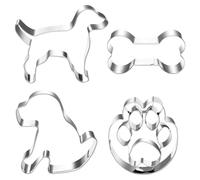 Lot de 4 Emporte Piece Chien, Emporte Piece Patisserie Pat' Patrouille, Emporte-Pièce en Acier Inoxydable, Emporte Pièce en Forme de Chien et d'Os Pour la Pâtisserie et le Bricolage