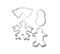 Zenker 672805 Set de 4 emporte-pièces de Noël, emporte-pièce noël, emporte-pièce, Acier inoxydable, Argent, environ 7 x 9 cm