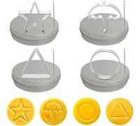 Lot de 4 emporte-pièces en acier inoxydable pour biscuits Dalgona et biscuits au sucre, parapluie, triangle, étoile et rond, accessoires de pâtisserie pour biscuits coréens, fête et Noël