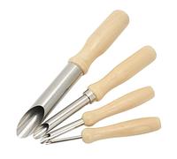 Lot de 4 emporte-pièces en argile pour poterie, ensemble de poinçons creux, outil de notation de poterie, moule en forme de cercle rond en acier inoxydable, outils de détail d'aiguille en céramique d'