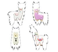 Lot de 4 Emporte-Pièces en Forme Animaux, Emporte-pièces Lama, Emporte-pièces Acier Inoxydable, Emporte Pieces Pâtisserie Alpaga pour Diy De Gâteau Fondant Biscuit Cookie Fruits Coupe Bonbons