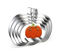 Lot de 4 emporte-pièces en forme de citrouille en acier inoxydable - Grandes et petites tailles