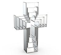 Lot de 4 emporte-pièces en forme de croix - Tailles assorties : 12,7 cm, 10,2 cm, 7,6 cm, 5,1 cm - Emporte-pièces en forme de croix pour biscuit et fondant - Pour baptême, Noël, Pâques - 4 pièces en