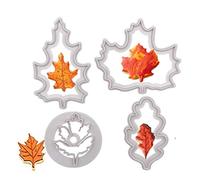 Lot de 4 emporte-pièces en forme de feuille d'automne - érable, chêne, tremble pour pâte à sucre, bonbons, décorations de gâteaux pour fête de Thanksgiving