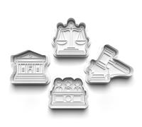 Lot de 4 emporte-pièces en forme d'ordre juridique pour enfants