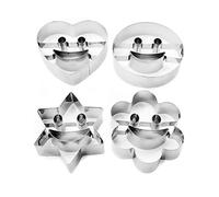 Lot de 4 emporte-pièces HomeTools.eu - Pour des pâtisseries amusantes - En forme d'emoji, de smiley, de cœur et d'étoile - En acier inoxydable