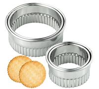Lot de 4 emporte-pièces ronds en acier inoxydable - 4,3 cm à 7,5 cm - Forme de donut - Pour biscuits, biscuits, pâtisseries