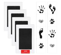 Lot de 4 empreintes de main et de pied pour bébé de 0 à 6 mois, cadeaux personnalisés pour la décoration de fête prénatale, kit d'empreintes de pattes pour chien, kit d'empreintes de pattes de chat