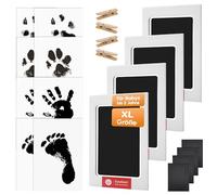 Lot de 4 empreintes de main XL pour bébé et chat - 10,7 x 15,2 cm - Sans encre - Pour mémoire de bébé et empreintes de pattes de chien