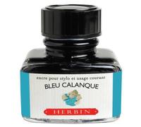 Lot de 4 Encre traditionnelle à stylo en flacon "D" 30ml, couleur bleu calanque