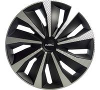 Lot de 4 Enjoliveurs 16 pouces - WRC - Bicolor noir & Carbon Style - facile a installer