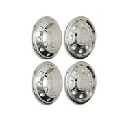 Lot de 4 enjoliveurs 19,5" bombé/droit en acier inoxydable - Avec fixation à anneau - Essieu avant + essieu arrière - Ajustement universel pour jantes en acier