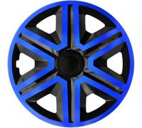 Lot de 4 enjoliveurs Action Noir/Bleu 16"