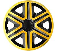 Lot de 4 enjoliveurs Action Noir/doré 15"