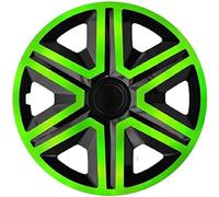 Lot de 4 enjoliveurs Action Noir/Vert 15"