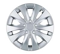 Lot de 4 Enjoliveurs Argentés 16 Pouces - Kuglo Stormer Design, Universels Jantes Acier, ABS Robuste, Protection Jante/Valve