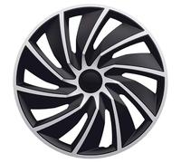 Lot de 4 enjoliveurs compatibles avec Peugeot J7 Turbo Van 17" Argenté/noir