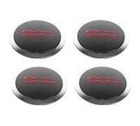 Lot de 4 enjoliveurs de moyeu de 133 mm pour roues Fiat 500 68078419AC 68078421AC Cache-poussière 51884863 Rouge~7104