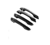 Lot de 4 enjoliveurs de rechange pour poignée de portière de voiture DS 7 DS7 pour Crossback 2017 ~ 2025 - Anti-rayures - Chrome - Accessoires automobiles (argenté) (noir brillant)