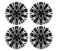 Lot de 4 enjoliveurs de Roue 15 Pouces, Protection complète, Look élégant, Ajustement Universel, à Clipser, pour la Plupart des Voitures, camions, SUV(Silvery)