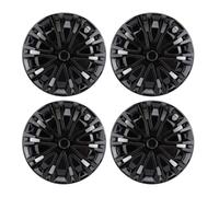 Lot de 4 enjoliveurs de Roue 15 Pouces, Protection complète, Look élégant, Ajustement Universel, à Clipser, pour la Plupart des Voitures, camions, SUV(Black)