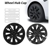 Lot de 4 enjoliveurs de Roue de 45,7 cm, enjoliveurs et Protection de Jante - Compatible avec 2017 à 2023 - Design symétrique entièrement Enveloppant, ABS Noir Mat, résistant (Noir Brillant)