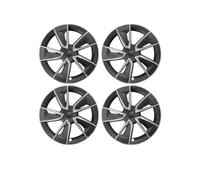 Lot De 4 Enjoliveurs De Roue pour Tesla pour Model pour Y pour Juniper 2025, 19 Pouces, Style Turbine, Accessoires(Knife Silve Black)