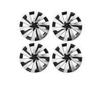 Lot De 4 Enjoliveurs De Roue pour Tesla pour Model pour Y pour Juniper 2025, 19 Pouces, Style Turbine, Accessoires(Turbine Silve Black)