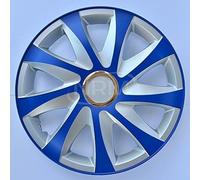 Lot de 4 enjoliveurs Drift Extra argenté/Bleu 15"