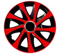 4X Enjoliveurs 15" Pour Disques Extra Rouge / Noir Neuf Drift Lot De 4 Pcs