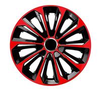 Lot de 4 enjoliveurs Extra forts Noir/Rouge 15"