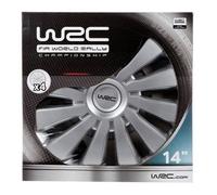Lot de 4 enjoliveurs Gris métallisés 14 pouces - WRC - SEPANG - Look sportif - Fixation simple et rapide par clips