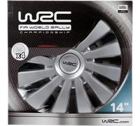 Lot de 4 enjoliveurs Gris métallisés 14 pouces - WRC - SEPANG - Look sportif - Fixation simple et rapide par clips