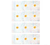 Lot de 4 ensembles de 12 autocollants muraux modernes en PVC pour décoration d'intérieur, réutilisables pour feuilles florales arc-en-ciel, pour une application facile