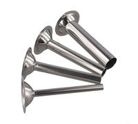 Lot de 4 entonnoirs à saucisses en acier inoxydable pour hachoir à viande, tubes de lavement à saucisses 8# pour un remplissage contrôlé et un nettoyage facile après la préparation des saucisses