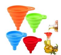 Lot de 4 entonnoirs pliables en silicone - Petit tunnel portable - Pour la bière, l'huile, le transfert de liquides