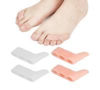 Lot de 4 entretoises d'orteils, coussinets d'alignement des orteils, protections d'orteils, petits séparateurs d'orteils, protections d'orteils, unisexes, avec trois trous, blanc, argile